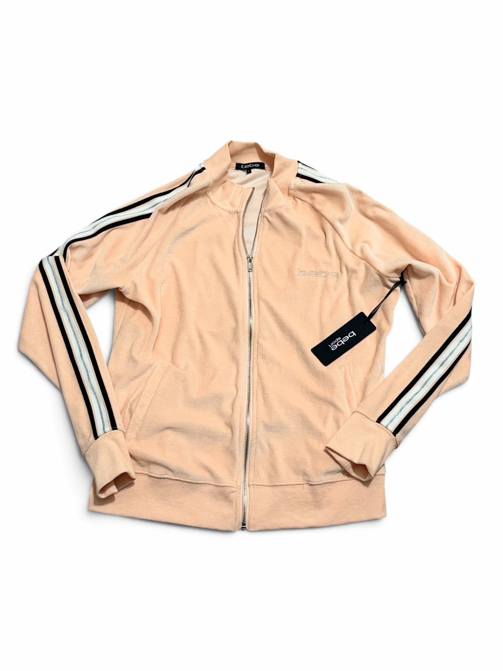 Bebe NWT Pink Velour Track Jacket